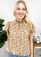 High Neck Tiered Sleeve Blouse