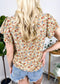 High Neck Tiered Sleeve Blouse