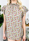 High Neck Tiered Sleeve Blouse