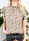 High Neck Tiered Sleeve Blouse