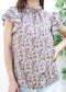 High Neck Tiered Sleeve Blouse