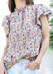 High Neck Tiered Sleeve Blouse