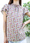 High Neck Tiered Sleeve Blouse