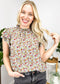 High Neck Tiered Sleeve Blouse