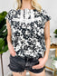 Lace Detail Floral Print Blouse