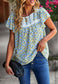 Lace Detail Floral Print Blouse