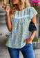 Lace Detail Floral Print Blouse