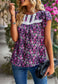 Lace Detail Floral Print Blouse