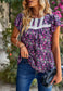 Lace Detail Floral Print Blouse