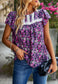 Lace Detail Floral Print Blouse