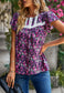 Lace Detail Floral Print Blouse