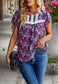 Lace Detail Floral Print Blouse
