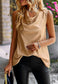 Cowl Neck Cheetah Satin Top