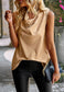 Cowl Neck Cheetah Satin Top