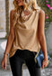 Cowl Neck Cheetah Satin Top