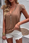 Scallop Lace Trim Button Top