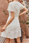 Solid Color Eyelet Dress