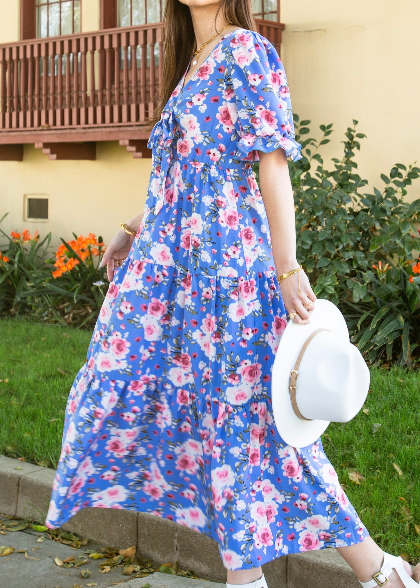 Tie Front Floral Maxi Dress