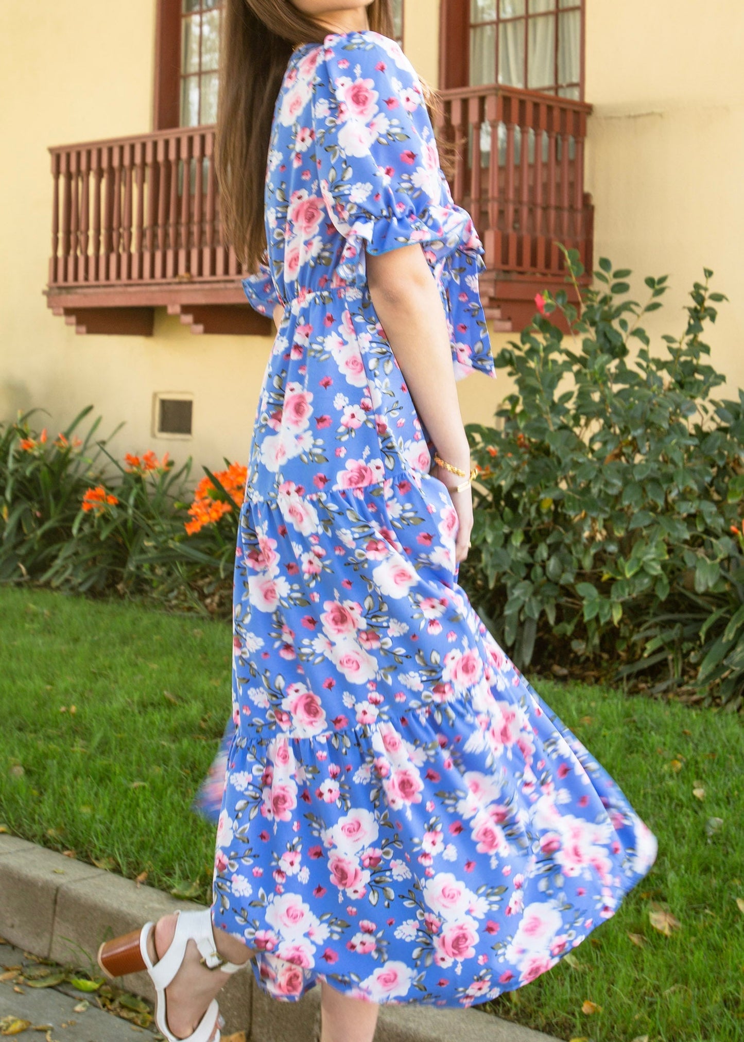 Tie Front Floral Maxi Dress