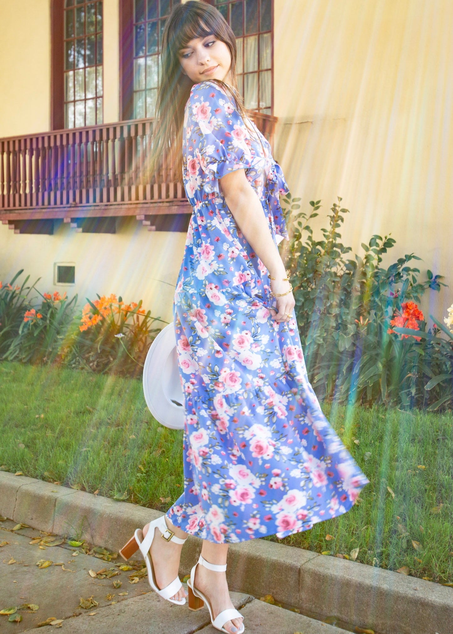 Tie Front Floral Maxi Dress