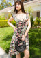 Ruffle Surplice Neck Vintage Dress