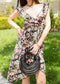 Ruffle Surplice Neck Vintage Dress