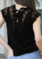 Tie Back Lace Trim Blouse