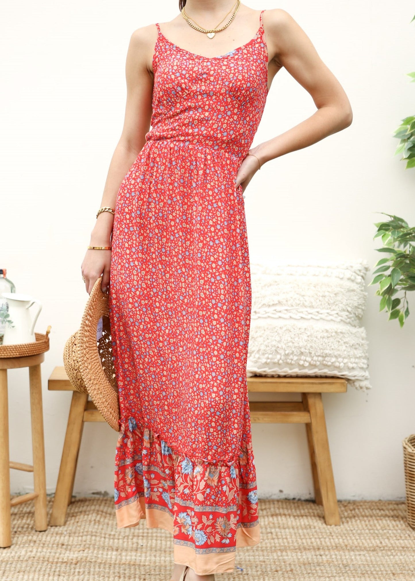 V Neck Bohemian Summer Dress