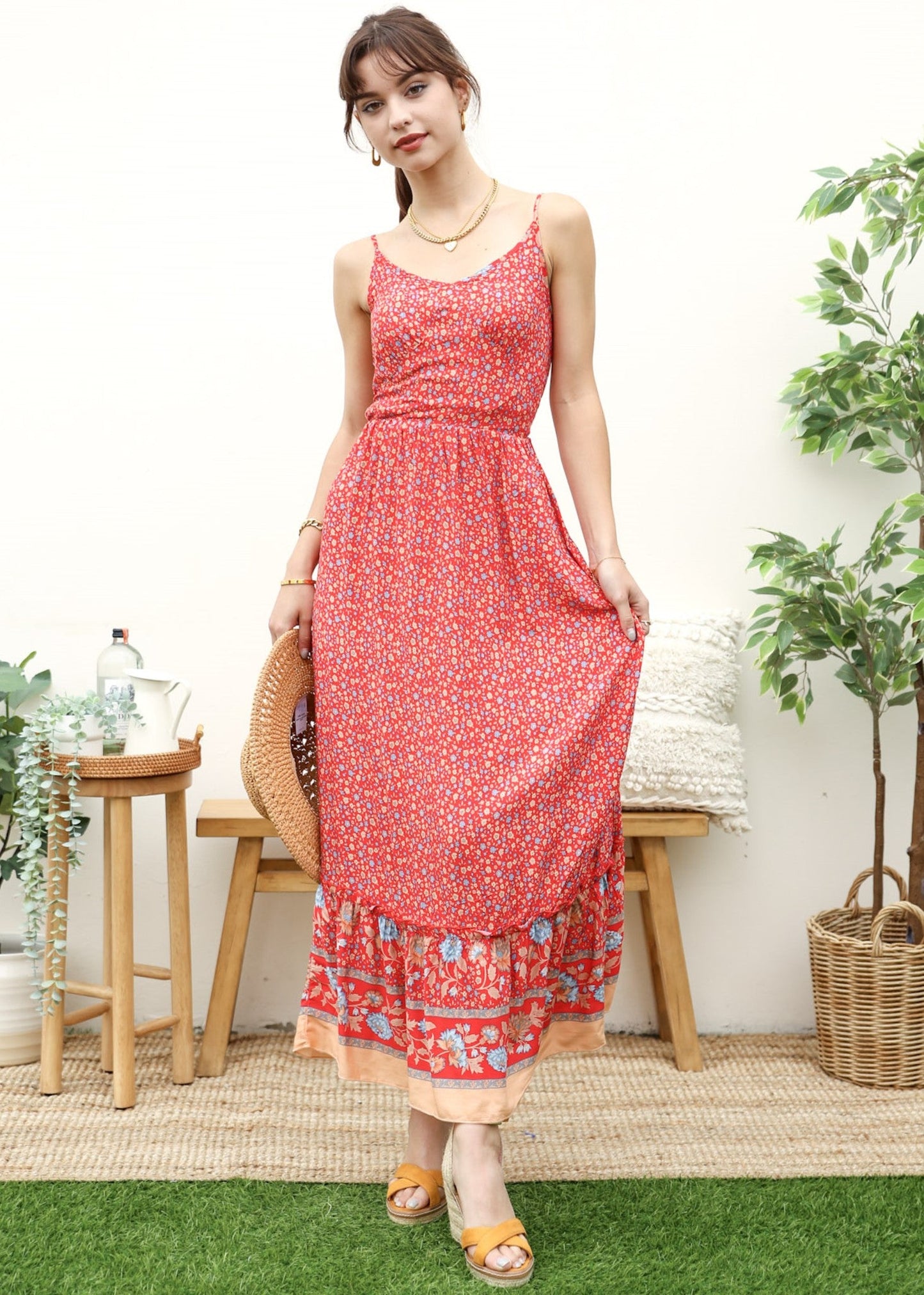 V Neck Bohemian Summer Dress