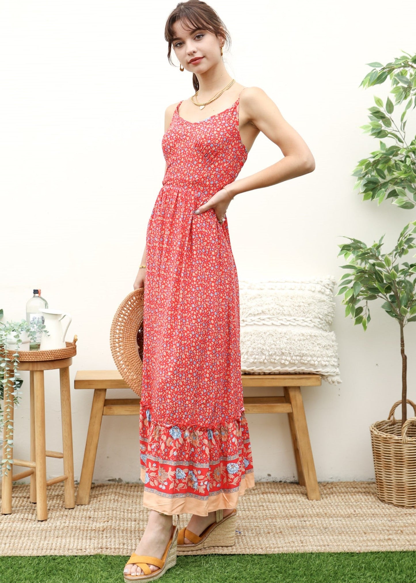 V Neck Bohemian Summer Dress