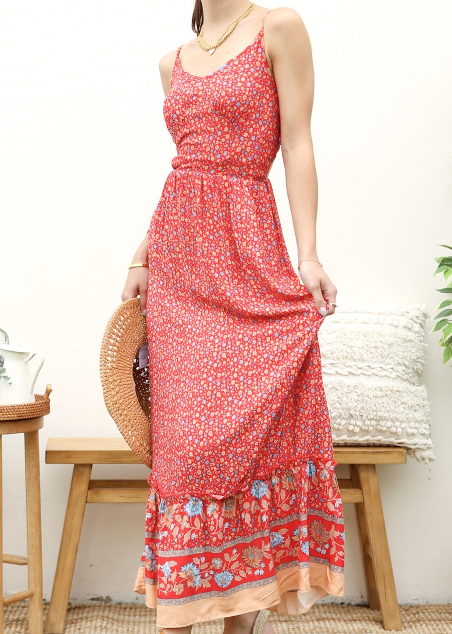 V Neck Bohemian Summer Dress