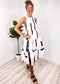 Abstract Print Side Cutout Dress