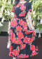 Shirred Waist Flutter Sleeve Dress
