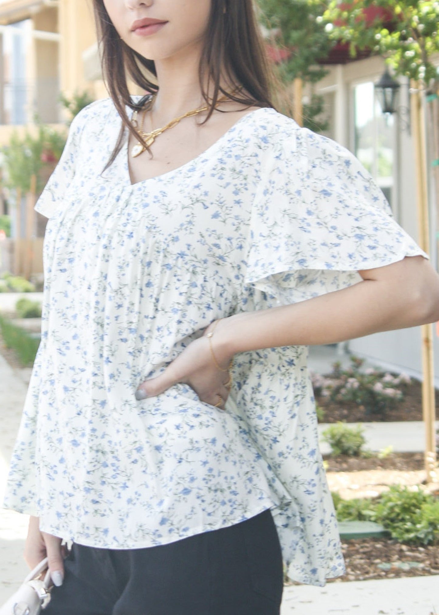 Floral Print Light Blouse