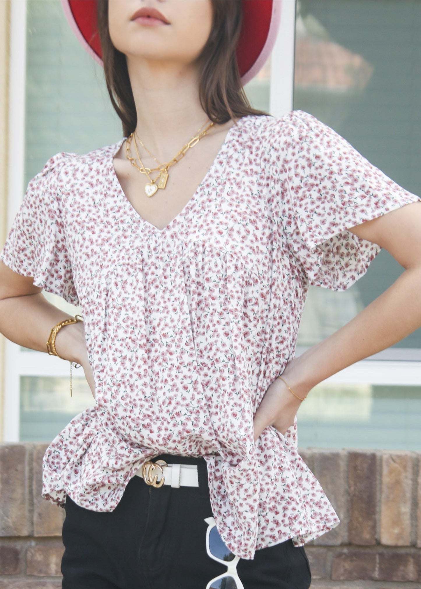 Floral Print Light Blouse