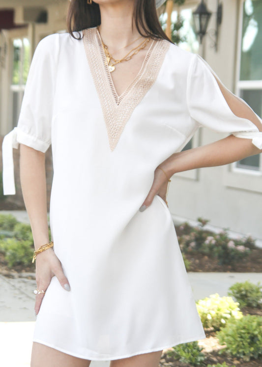 Cutout Tie Sleeve Dress