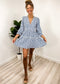 Ruffle Plunge Neck Floral Dress
