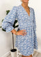 Ruffle Plunge Neck Floral Dress