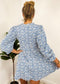 Ruffle Plunge Neck Floral Dress