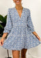 Ruffle Plunge Neck Floral Dress