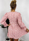 Ruffle Plunge Neck Floral Dress