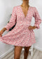 Ruffle Plunge Neck Floral Dress