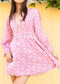 Ruffle Plunge Neck Floral Dress