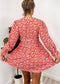 Ruffle Plunge Neck Floral Dress