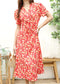 Floral Print Surplice Wrap Dress