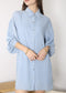 Pleated Back Frayed Hem Shirt