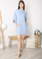 Pleated Back Frayed Hem Shirt