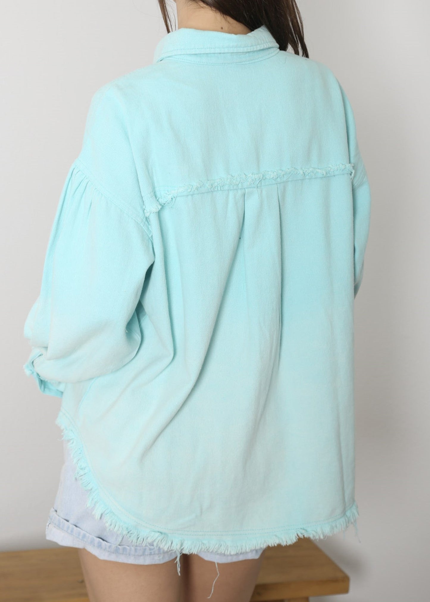 Frayed Detail Tie-Dye Shacket