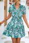 Tie Neck Floral Spring Dress