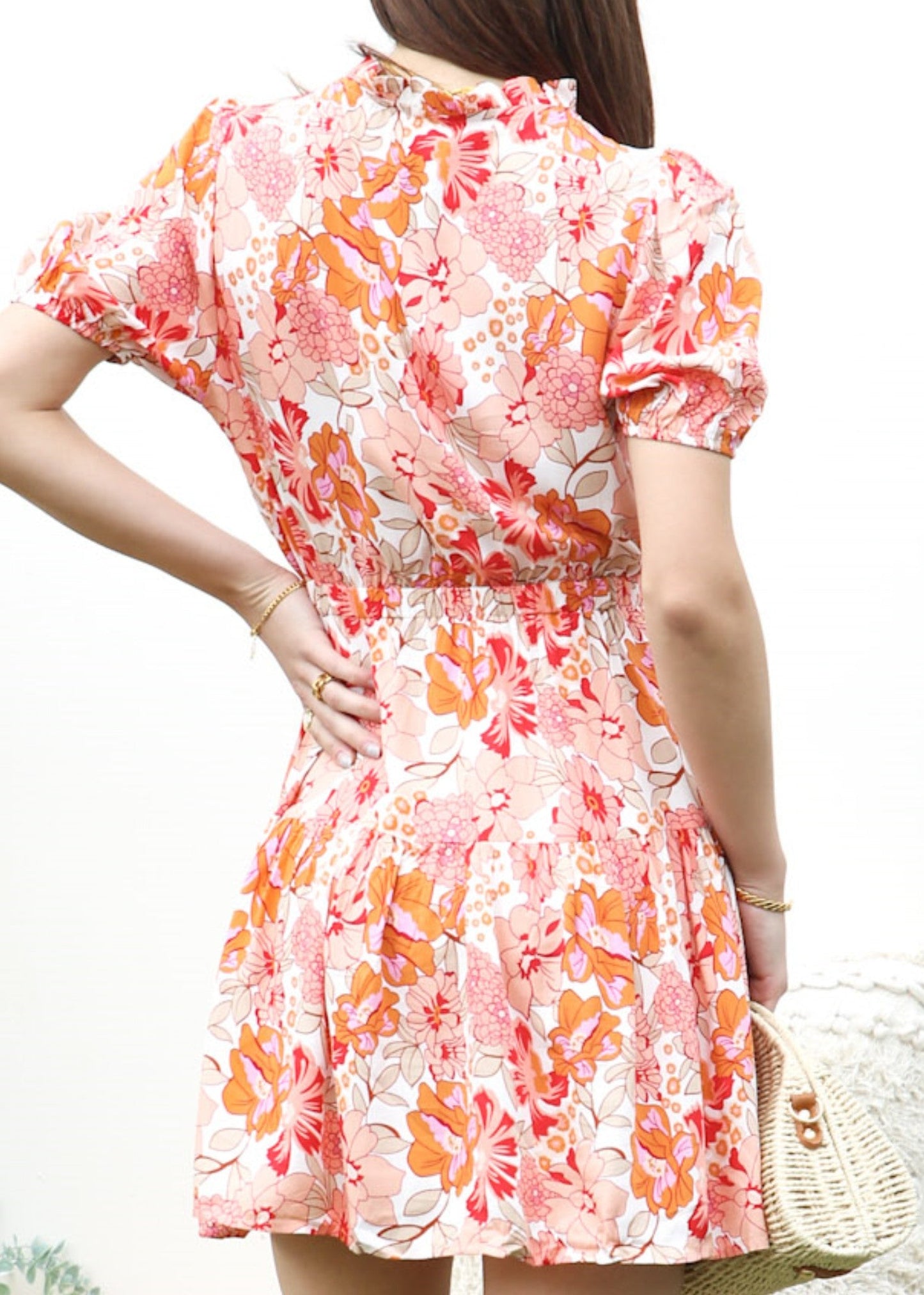 Tie Neck Floral Spring Dress